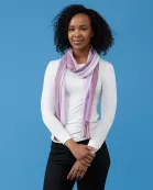 Vibrant Stripe Fringe Scarf - Purple