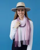 Vibrant Stripe Fringe Scarf - Purple