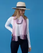 Vibrant Stripe Fringe Scarf - Purple