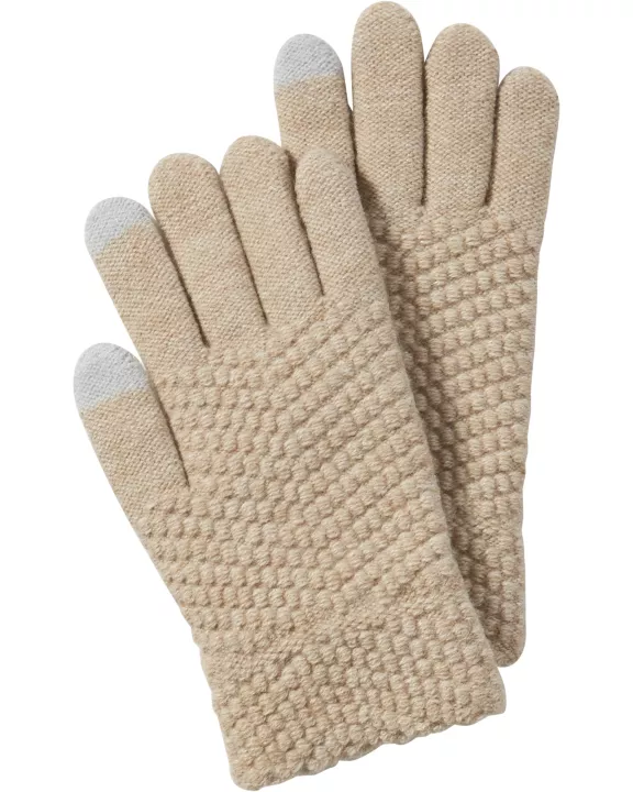 Beige Anna Texting Knit Gloves