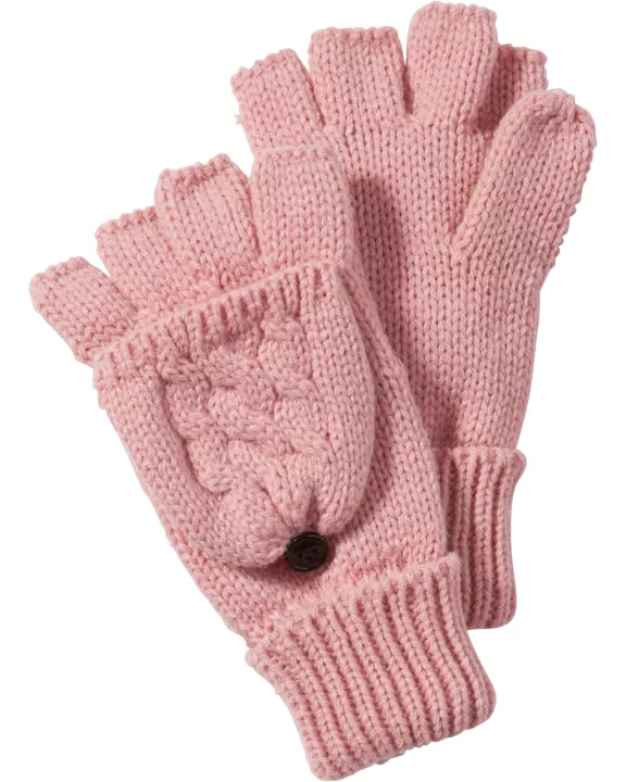 Ballet Pink Dove Cableknit Mittens