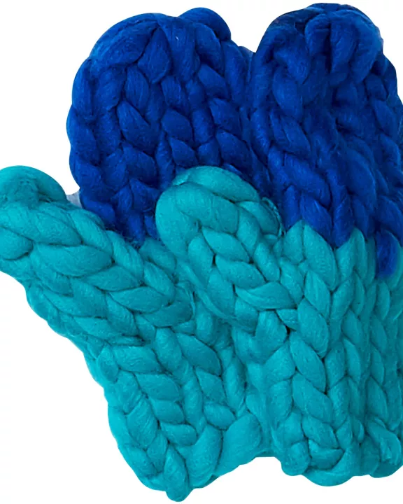 Navy & Blue Chunky Knit Mittens