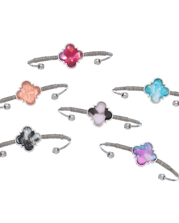 Marbleized Inset Cuff Bracelet Assortment