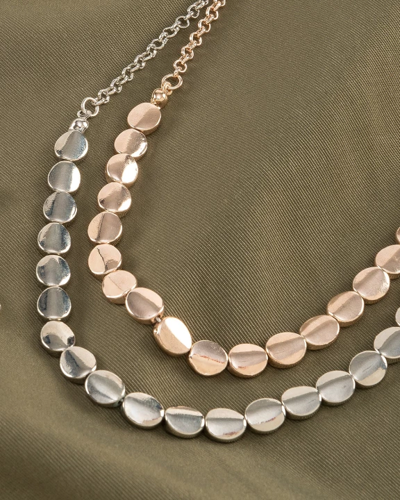 Metal Pebble On Chain Necklace