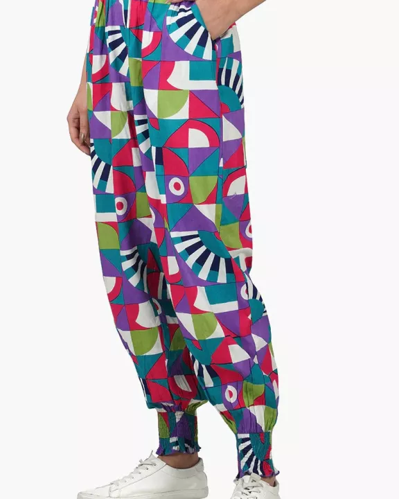 Set of 6 Geo Toucan Viscose Pants (S,M,L)