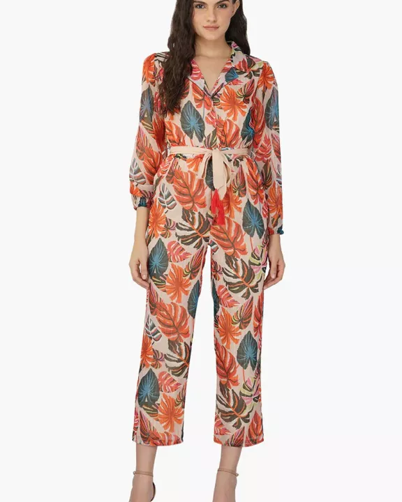 Set of 6 Alisha Leaf Printed Jumpsuit (S,M,L)