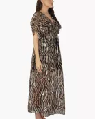 Set of 6 Black Zebra Shiny Maxi Dress (S,M,L)