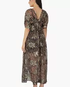 Set of 6 Black Zebra Shiny Maxi Dress (S,M,L)