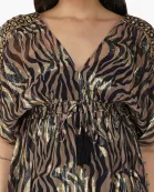 Set of 6 Black Zebra Shiny Maxi Dress (S,M,L)