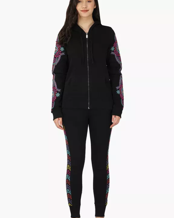 Set of 6 Black Trouser with Embroidered Side seam (S,M,L)