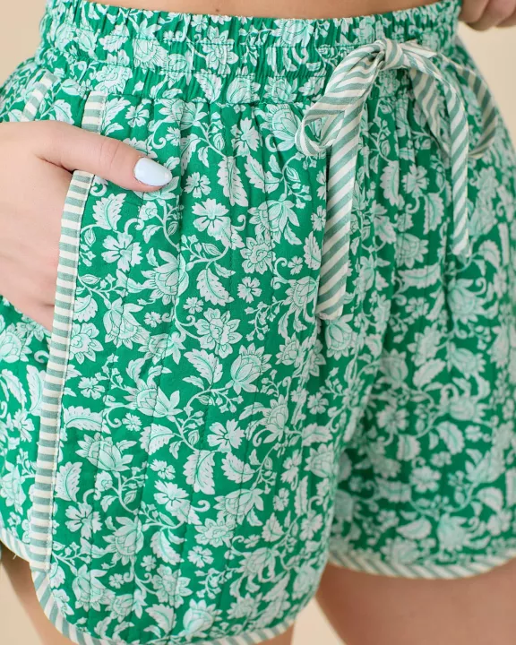 Straight Quilt Printed Shorts