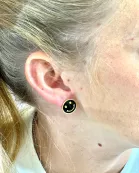 Happy Face Metal Stud Earrings