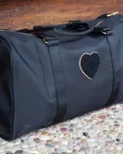 Black Varsity Patch Duffle