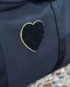 Black Varsity Patch Duffle