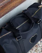 Black Varsity Patch Duffle