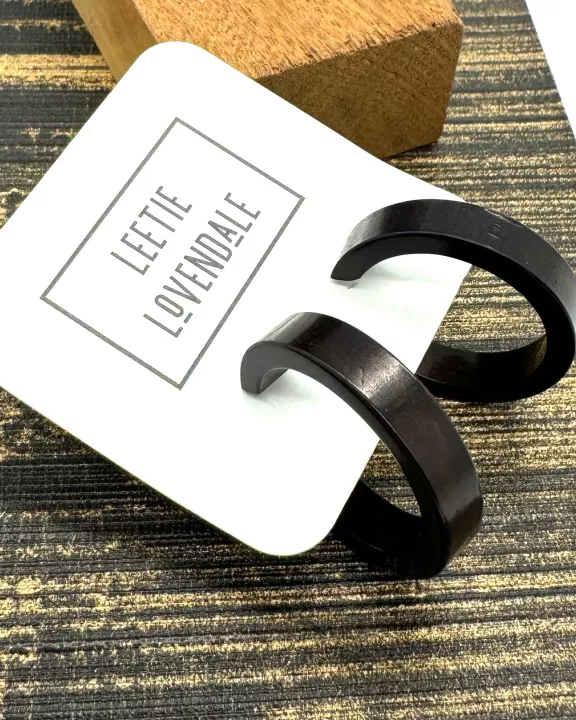 Black Small Classic Hoop Earrings