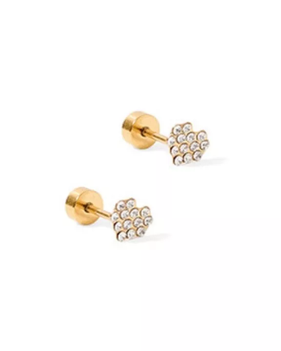 Screwback Stud Earrings - Leo Clear