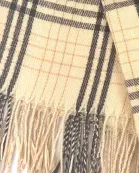 VIA FIORE Beige Plaid Scarf Stylish Layering Winter