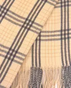VIA FIORE Beige Plaid Scarf Stylish Layering Winter