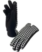 VIA FIORE Black And White Fashion Gloves Versatile Women's