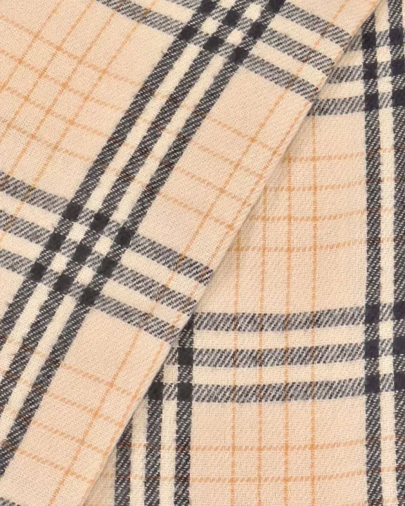 VIA FIORE Beige Plaid Scarf Stylish Layering Winter