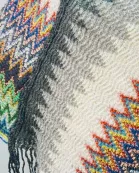 VIA FIORE Dark Gray Chevron Scarf  Poncho Cozy Chic Winter