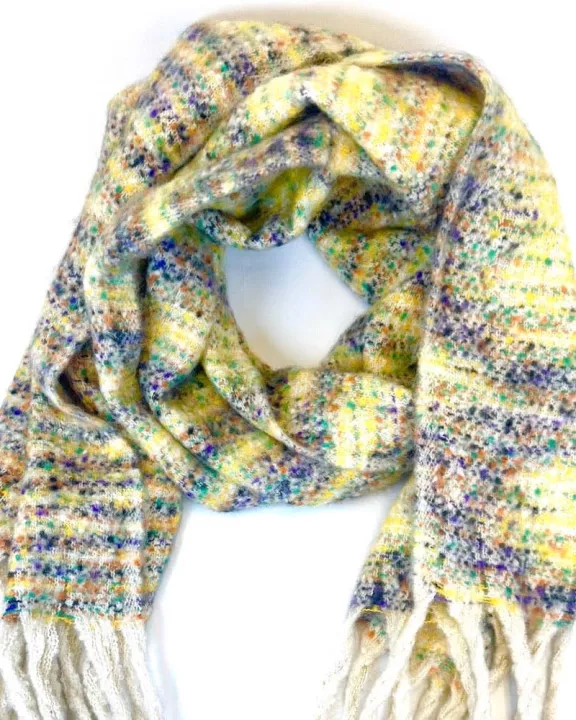 VIA FIORE Marbled Color Scarf Yellow
