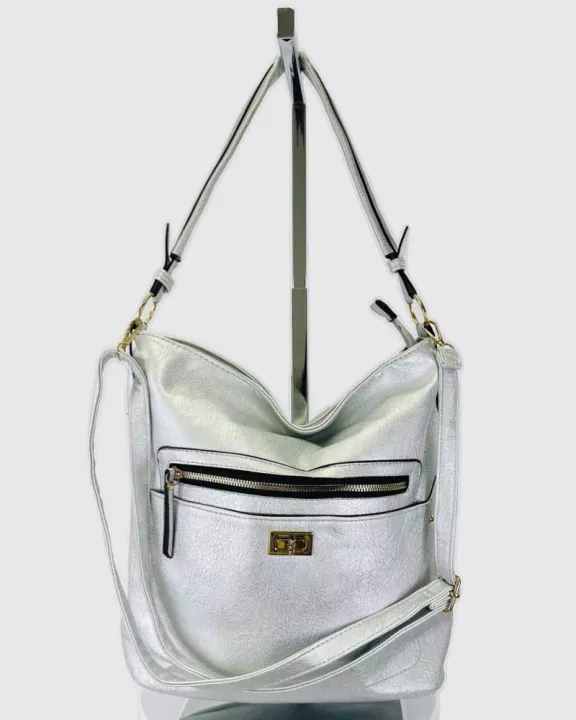 VIA FIORE Fashion City Collection Toronto Handbag Silver