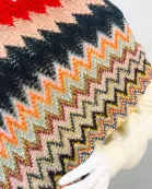 VIA FIORE Red Stripe Scarf Poncho Cozy Winter Fashion Wrap