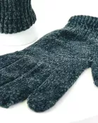 VIA FIORE Grey Solid Gloves Chic Winter Hand Warmers