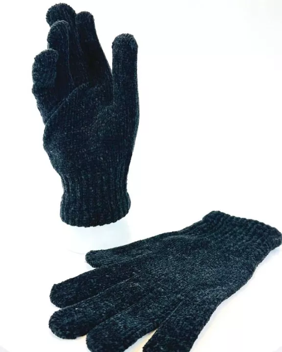 VIA FIORE White Solid Gloves Chic Winter Hand Warmers