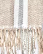 VIA FIORE Trendy Green Plaid Scarf Fringed Winter