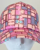 VIA FIORE Women's Squares Cap Pink Adjustable, Lightweight