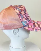 VIA FIORE Women's Squares Cap Pink Adjustable, Lightweight