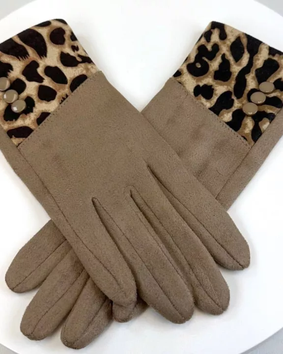 VIA FIORE Women'S Animal Print Winter Gloves