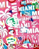 VIA FIORE Vibrant Pink Miami Beach Tote Tropical Fun Fest