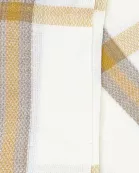 VIA FIORE Trendy Brown Plaid Scarf Fringed Winter Warmth