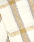 VIA FIORE Trendy Brown Plaid Scarf Fringed Winter Warmth