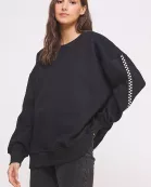 PLUS SIZE CHECKERBOARD SLEEVE SWEATSHIRT