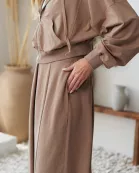 PLUS SIZE SOLID PLEATED WIDE-LEG PANTS