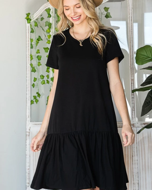 ONE TIER KNEE HIGH DRESS (Plus available) KRD4093-1