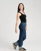 34"-30" Roll Cuff Straight Leg Jean in Bae