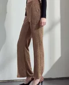 SOLID METALLIC HIGH WAIST PANTS