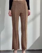 SOLID METALLIC HIGH WAIST PANTS