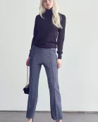 PLUS SIZE SOLID METALLIC HIGH WAIST PANTS