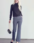 PLUS SIZE SOLID METALLIC HIGH WAIST PANTS