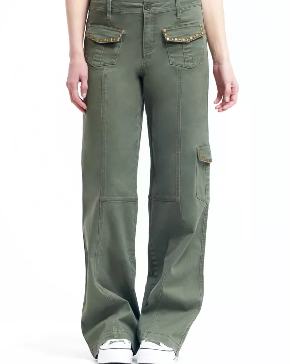 33" STUDDED WIDE LEG CARGO