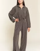 PLUS SIZE ZIP-UP DROP SHOULDER HOODED JACKET