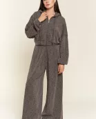 PLUS SIZE ZIP-UP DROP SHOULDER HOODED JACKET