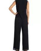 R&M Richards Scoop Neck Glitter ITY and Matte Duster Pants Set (Three Piece)